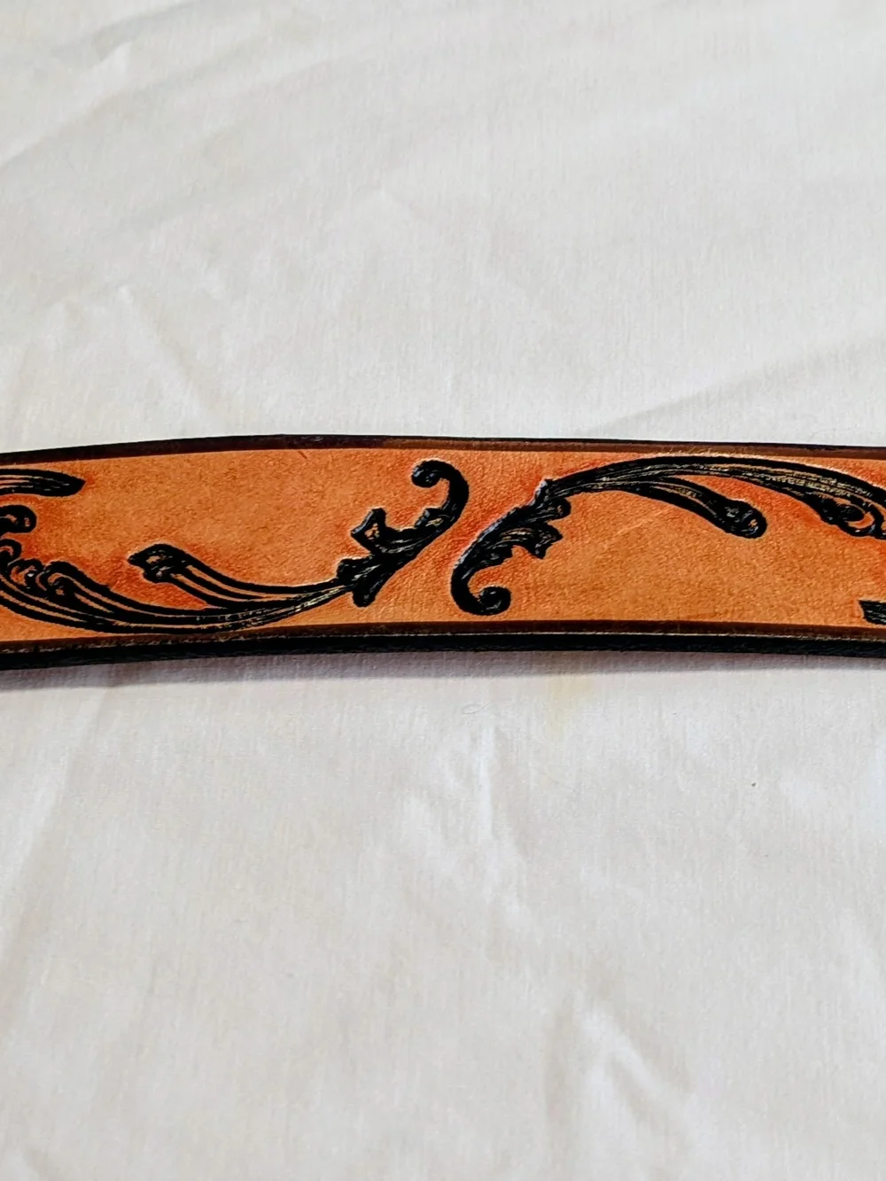Express Men's Genuine Leather Tooled Western Belt Brown/Black Express Lg